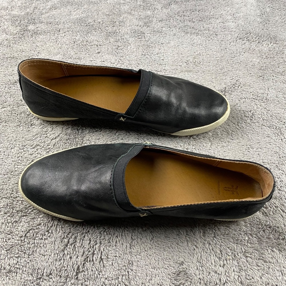 Frye Shoes Melanie Slip On Flats Leather Womens 7.5 M  Black